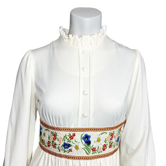 VINTAGE 1970's PEGGY BARKER Cottagecore Maxi Dress - Picture 3 of 8